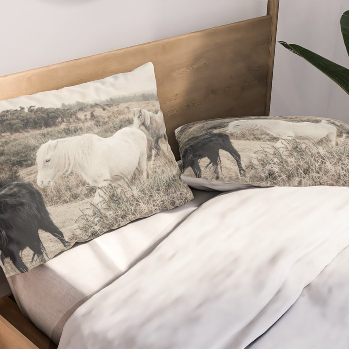 Wild horses on the endless highlands 3 Pillow Sham Gallery Image 2