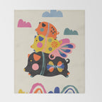Flying pigs Throw Blanket Gallery Image 2