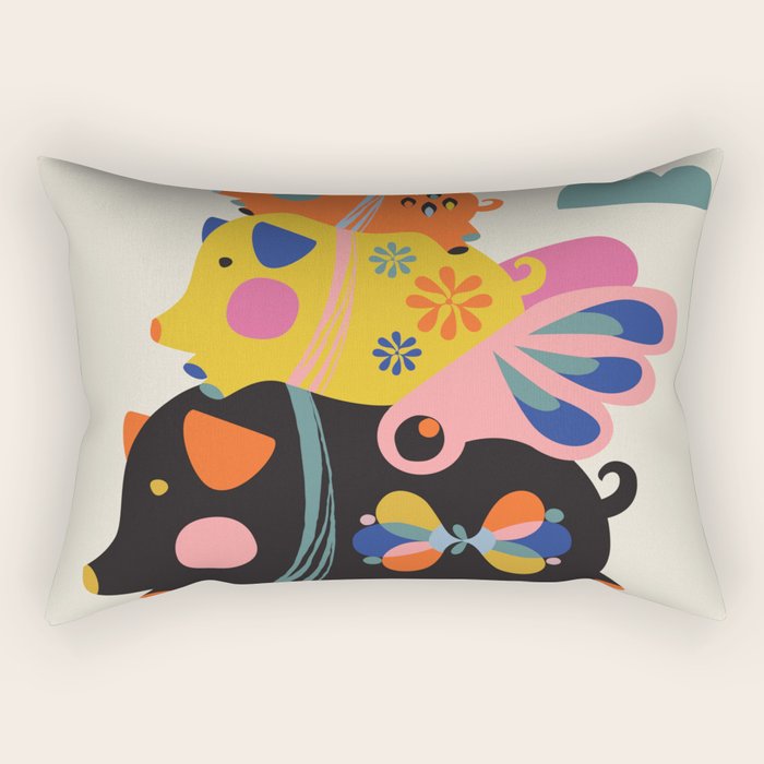 Flying pigs Rectangular Pillow Gallery Image 2