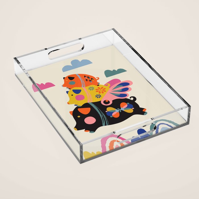 Flying pigs Acrylic Tray Gallery Image 1
