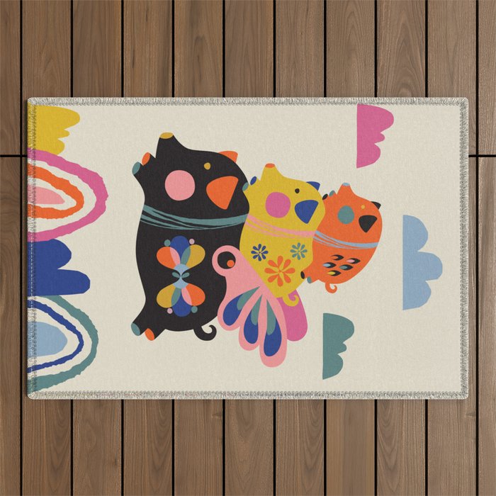 Flying pigs Outdoor Rug Gallery Image 1