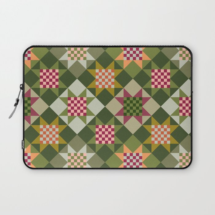 Checkerboard Quilt - Fall Colors Laptop Sleeve Gallery Image 1