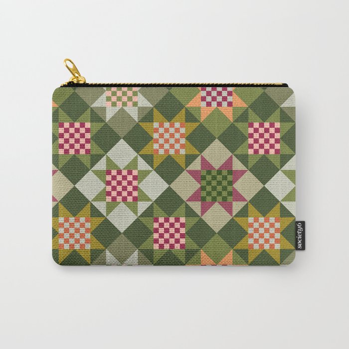 Checkerboard Quilt - Fall Colors Carry All Pouch Gallery Image 1