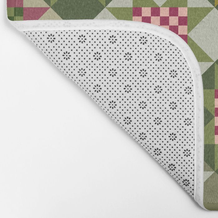 Checkerboard Quilt - Fall Colors Bath Mat Gallery Image 2