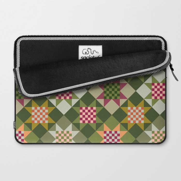 Checkerboard Quilt - Fall Colors Laptop Sleeve Gallery Image 2
