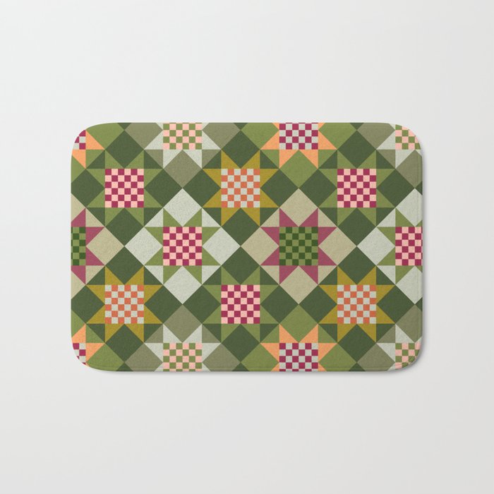 Checkerboard Quilt - Fall Colors Bath Mat Gallery Image 1