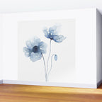 Blue Watercolor Poppies Wall Mural Gallery Image 2