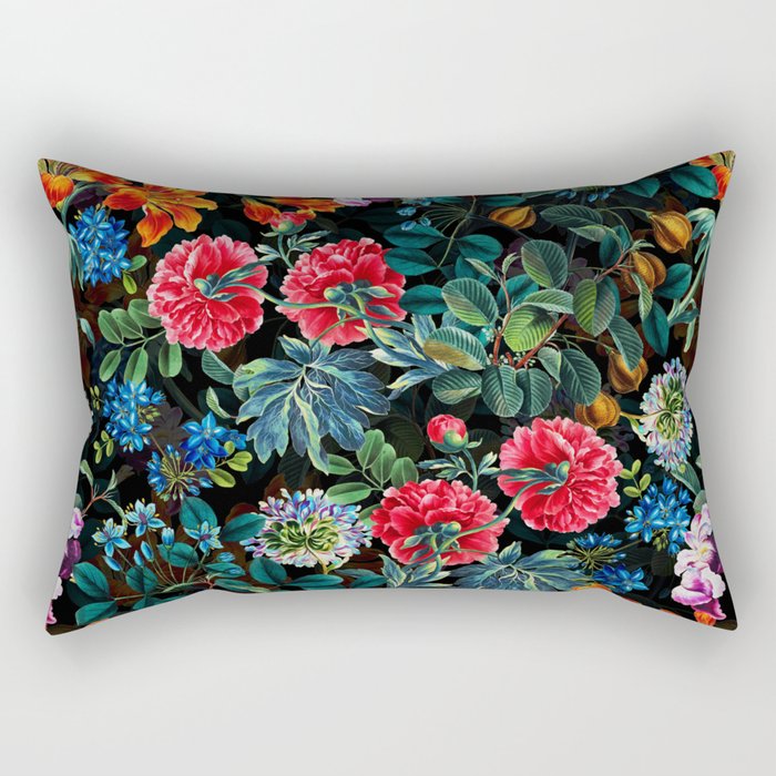 Chintzy Florals II - Night Rectangular Pillow Gallery Image 2