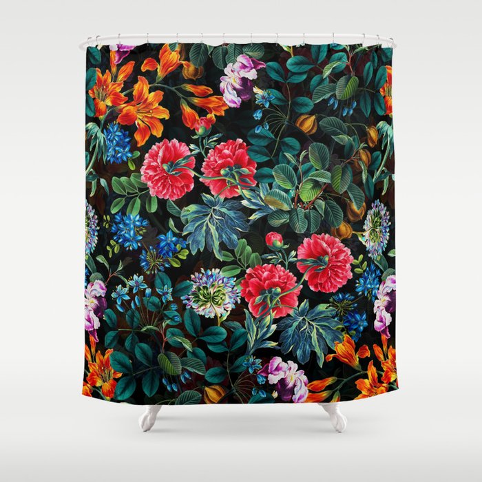 Chintzy Florals II - Night Shower Curtain Gallery Image 1