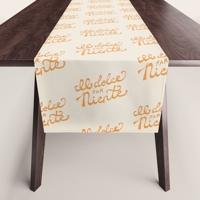 Il dolce far niente (The sweetness of doing nothing) - Orange Table Runner Gallery Image 1
