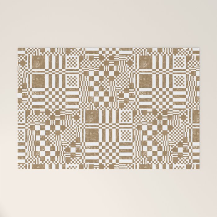 Warm Vintage Checks Welcome Mat Gallery Image 1