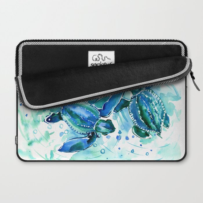 Turquoise Blue Sea Turtles in Ocean Laptop Sleeve Gallery Image 2
