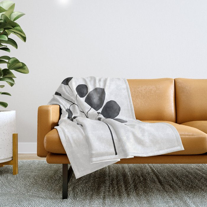 Watercolor Leaves Throw Blanket Gallery Image 1