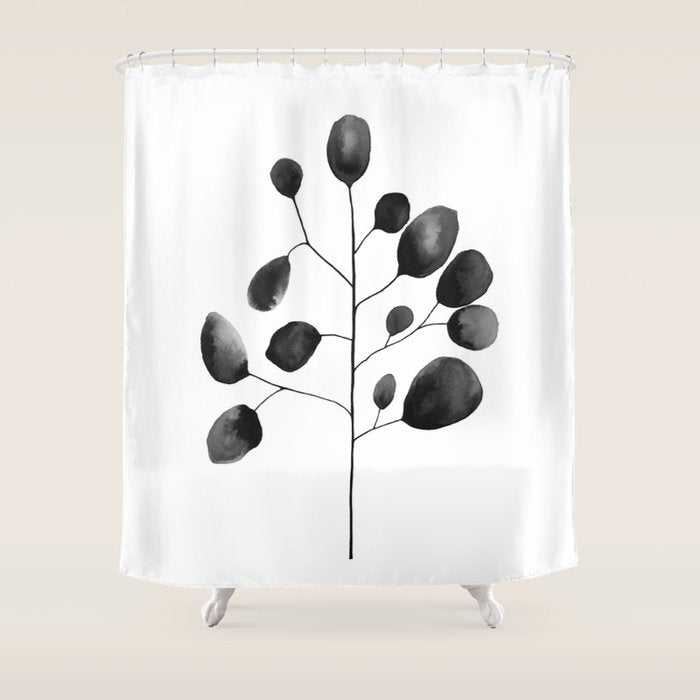 Watercolor Leaves Shower Curtain Gallery Image 1