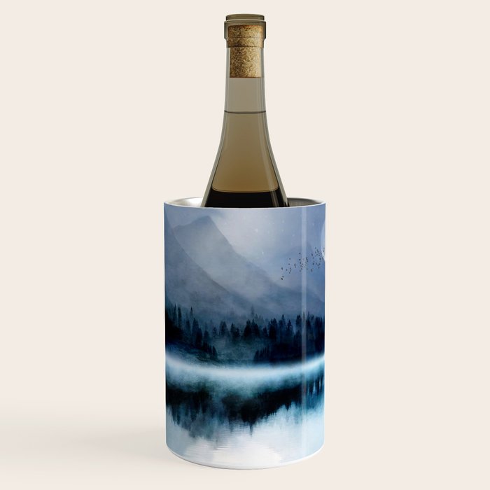 Mountainscape Under The Moonlight Wine Chiller Gallery Image 1