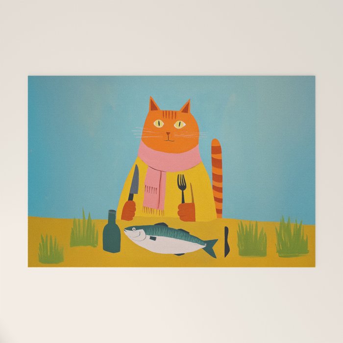 Hungry Cats Fish Feast Welcome Mat Gallery Image 1
