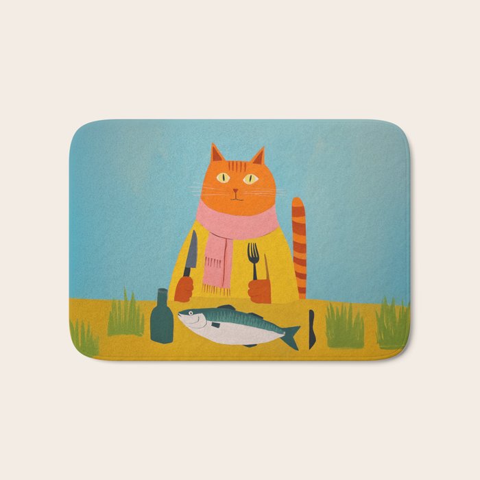 Hungry Cats Fish Feast Bath Mat Gallery Image 1