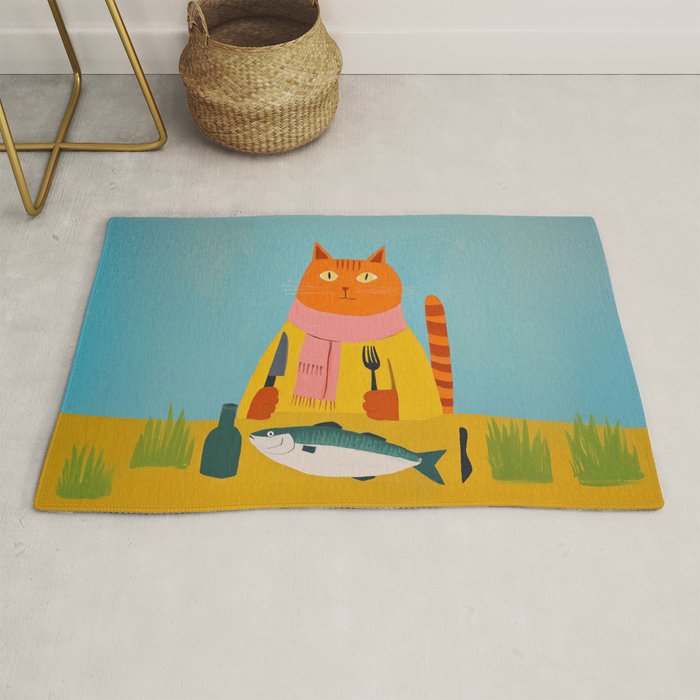 Hungry Cats Fish Feast Rug Gallery Image 1