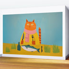 Hungry Cats Fish Feast Wall Mural Gallery Image 2