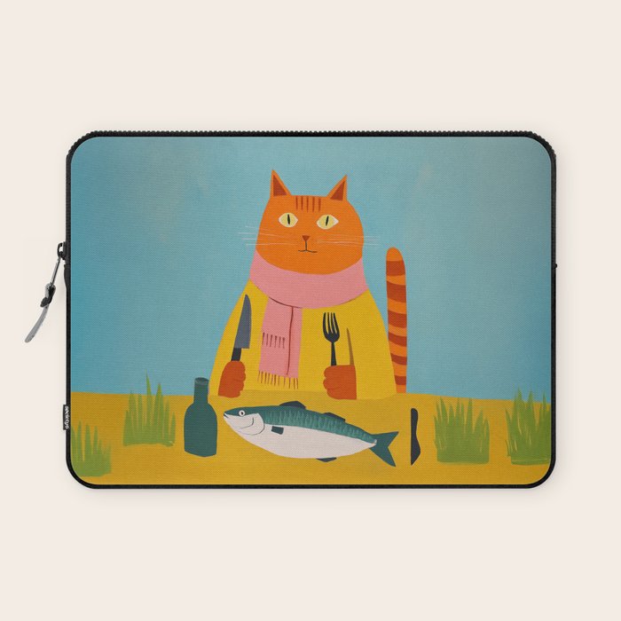 Hungry Cats Fish Feast Laptop Sleeve Gallery Image 1