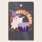 Here for the boos - cute witchy ghost Cutting Board Gallery Image 1