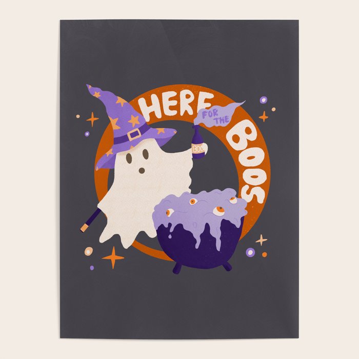Here for the boos - cute witchy ghost Poster Gallery Image 4