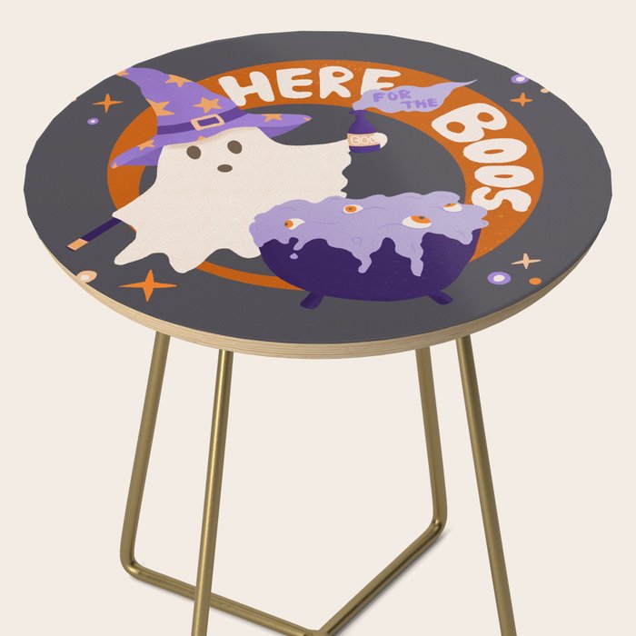 Here for the boos - cute witchy ghost Side Table Gallery Image 2