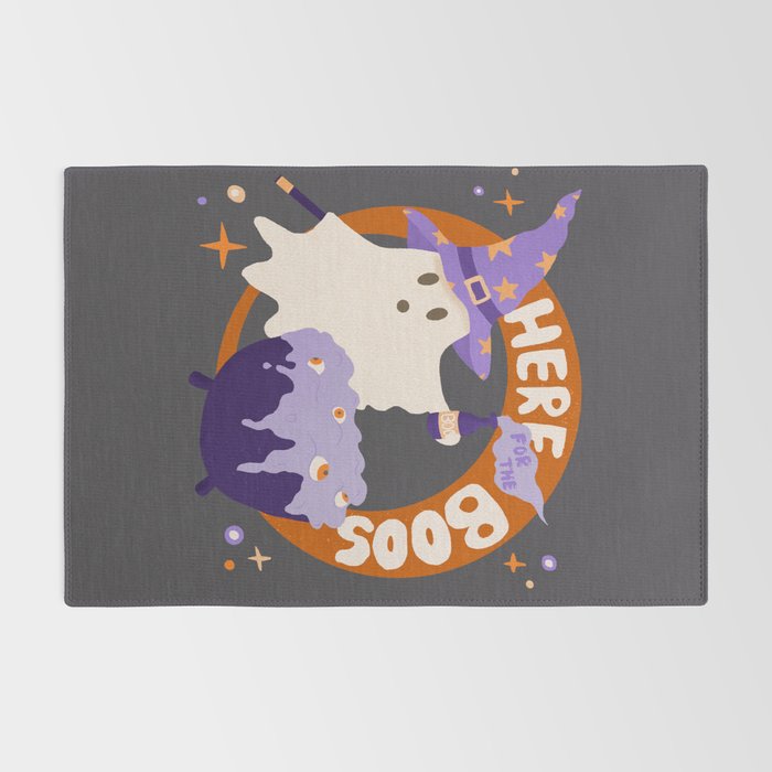 Here for the boos - cute witchy ghost Rug Gallery Image 2