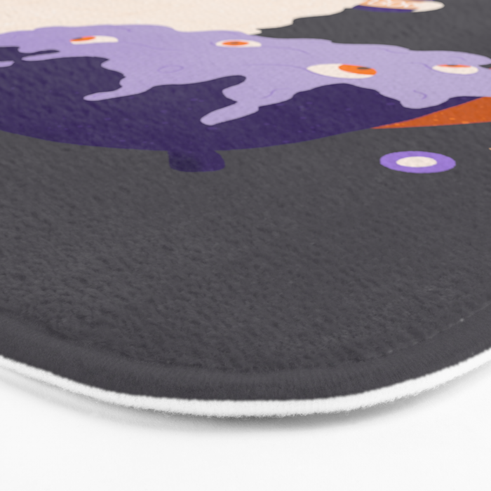 Here for the boos - cute witchy ghost Bath Mat Gallery Image 3