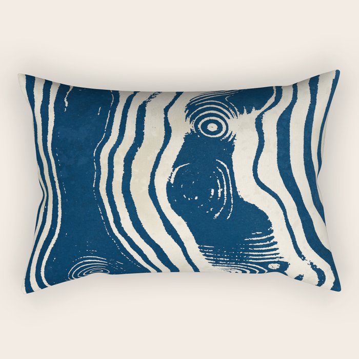 Indigo Tides and Ripple Lines Rectangular Pillow Gallery Image 2