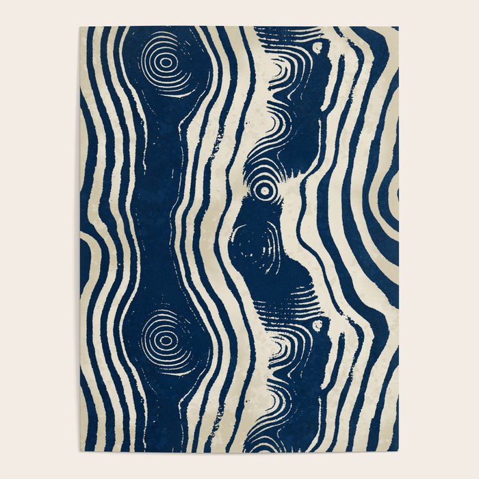 Indigo Tides and Ripple Lines Poster Gallery Image 4