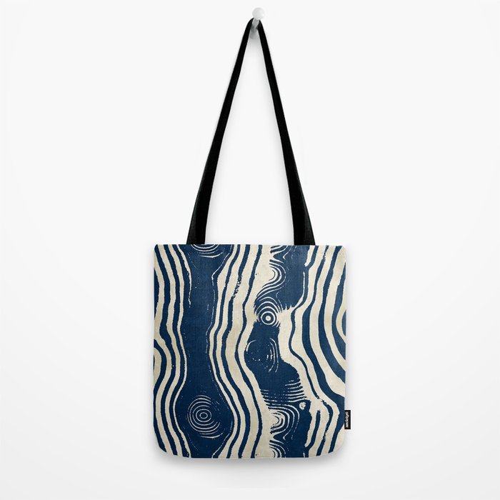 Indigo Tides and Ripple Lines Tote Bag Gallery Image 2