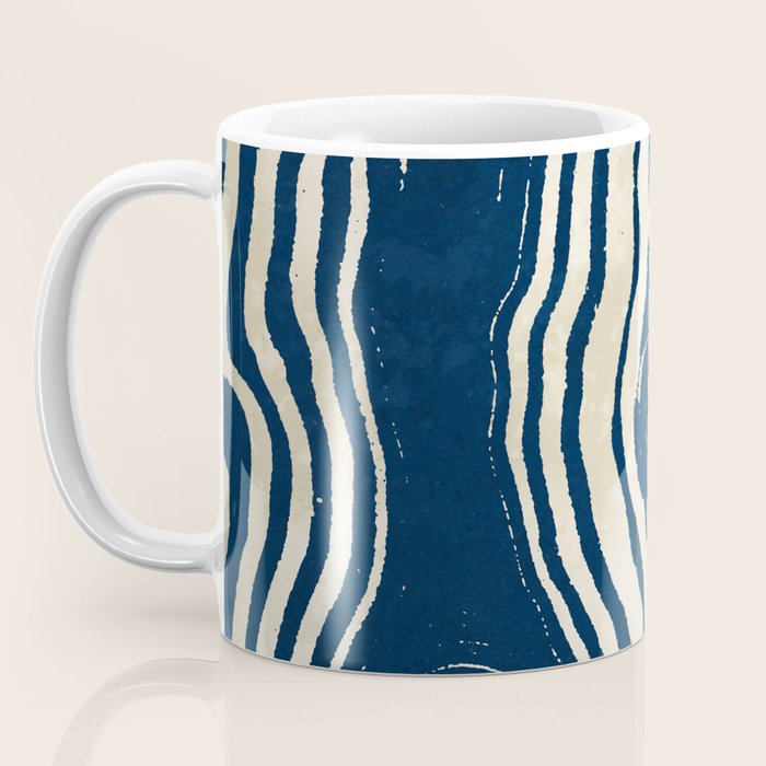 Indigo Tides and Ripple Lines Coffee Mug Gallery Image 3