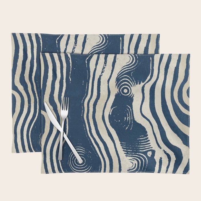 Indigo Tides and Ripple Lines Placemat Gallery Image 1