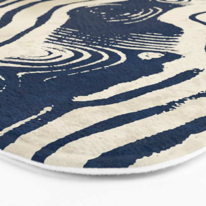 Indigo Tides and Ripple Lines Bath Mat Gallery Image 3