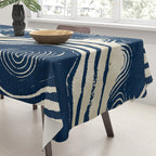Indigo Tides and Ripple Lines Tablecloth Gallery Image 3