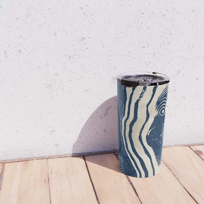 Indigo Tides and Ripple Lines Travel Mug Gallery Image 4