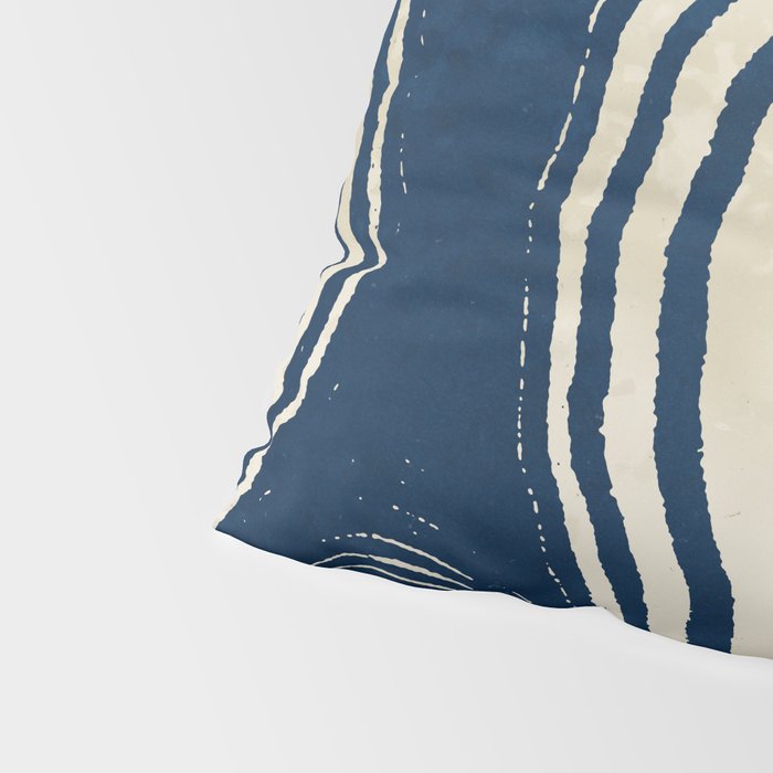 Indigo Tides and Ripple Lines Pillow Sham Gallery Image 4