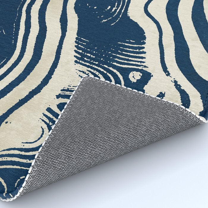 Indigo Tides and Ripple Lines Rug Gallery Image 4