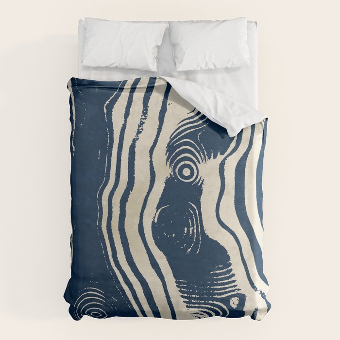 Indigo Tides and Ripple Lines Duvet Cover Gallery Image 1