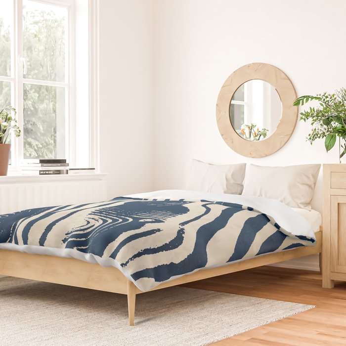 Indigo Tides and Ripple Lines Duvet Cover Gallery Image 2