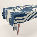 Indigo Tides and Ripple Lines Tablecloth Gallery Image 1