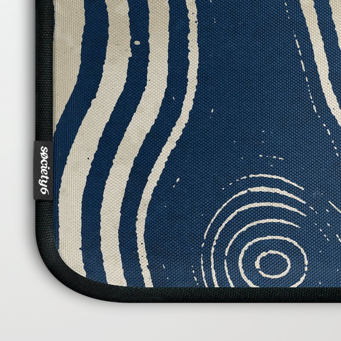 Indigo Tides and Ripple Lines Laptop Sleeve Gallery Image 3