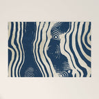 Indigo Tides and Ripple Lines Welcome Mat Gallery Image 1