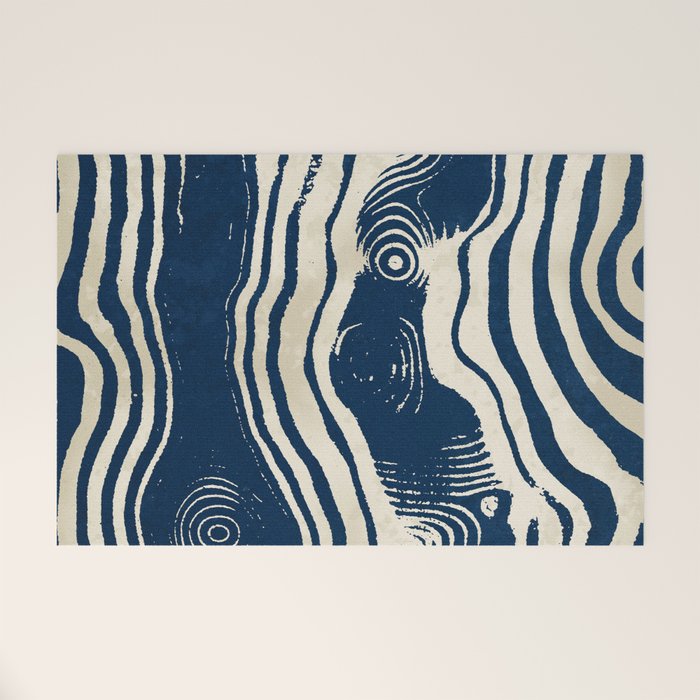 Indigo Tides and Ripple Lines Welcome Mat Gallery Image 1