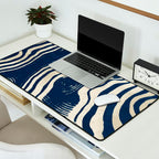 Indigo Tides and Ripple Lines Desk Mat Gallery Image 2