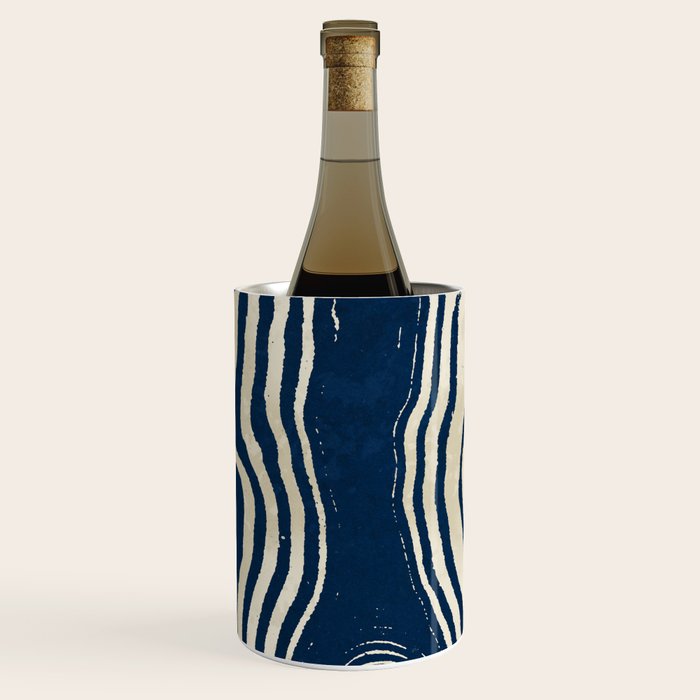 Indigo Tides and Ripple Lines Wine Chiller Gallery Image 2