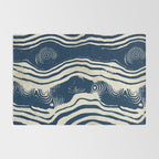 Indigo Tides and Ripple Lines Rug Gallery Image 2