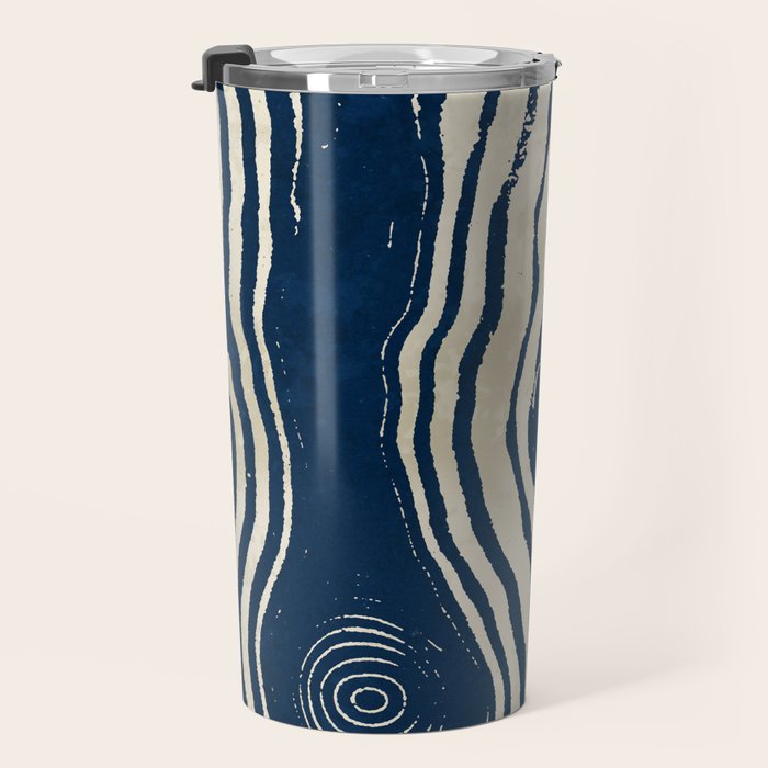 Indigo Tides and Ripple Lines Travel Mug Gallery Image 3