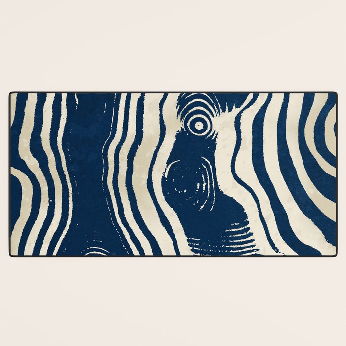 Indigo Tides and Ripple Lines Desk Mat Gallery Image 3